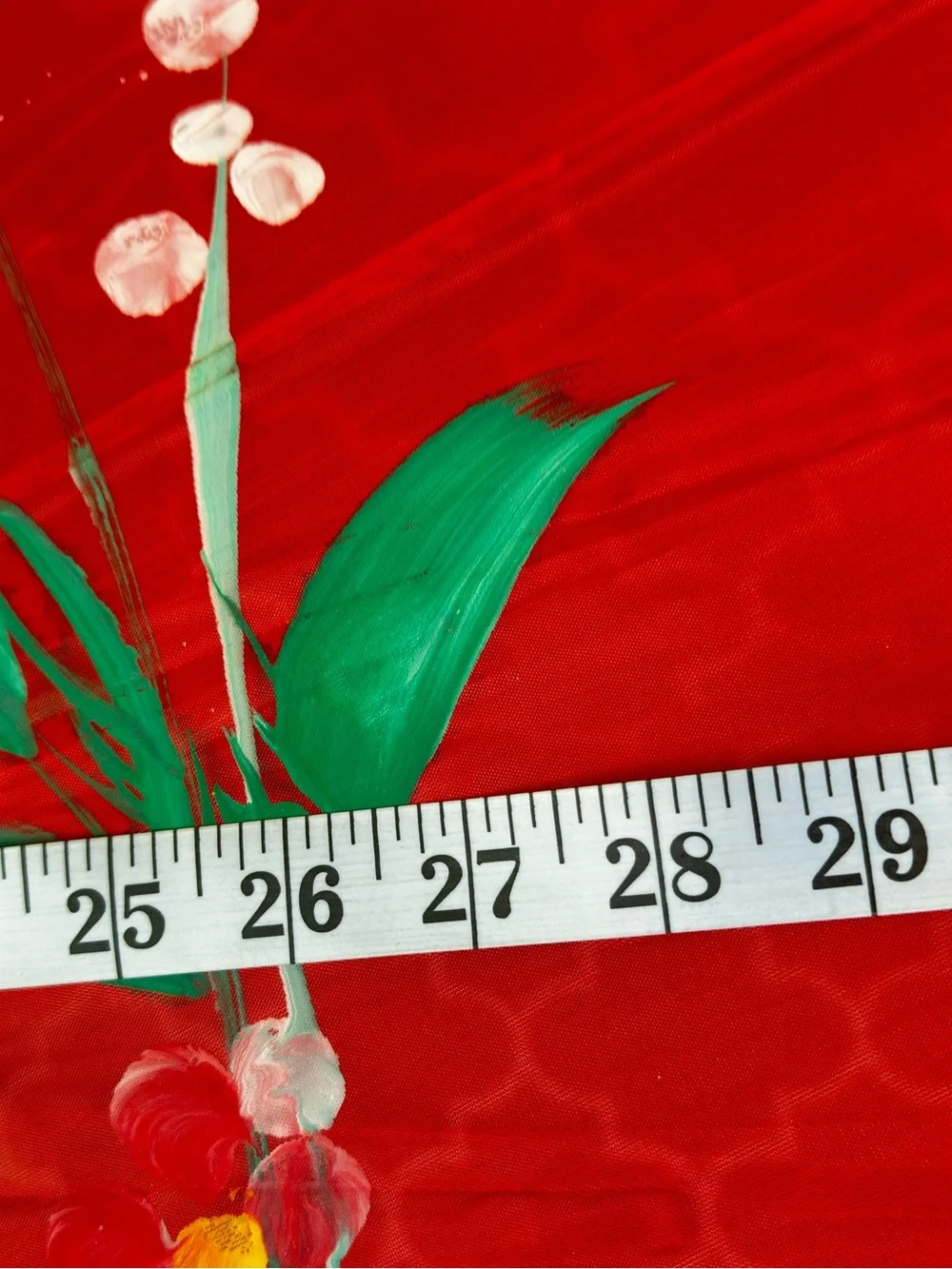 Red Floral handpainted Asian style Parasol Umbrella for Parties Home decor